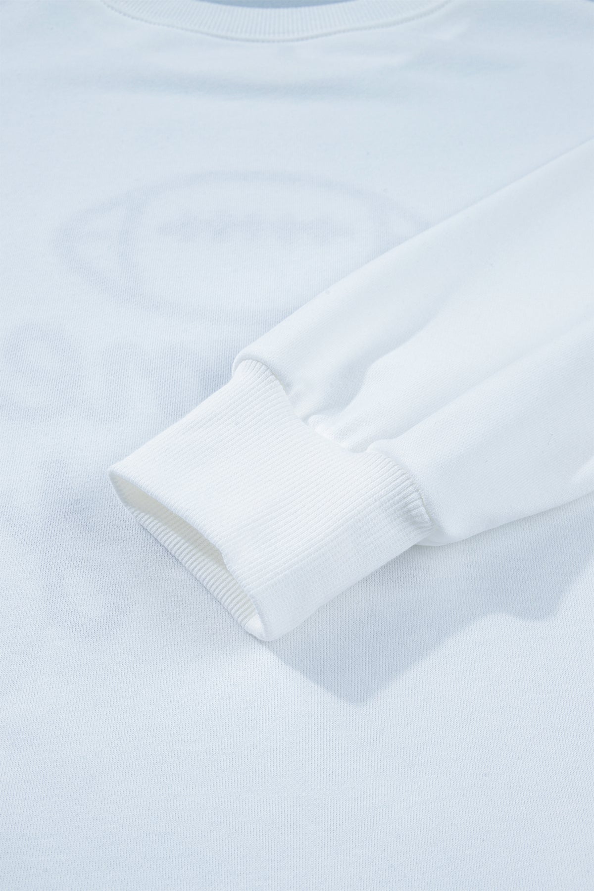White Embroidered Game Day Crewneck