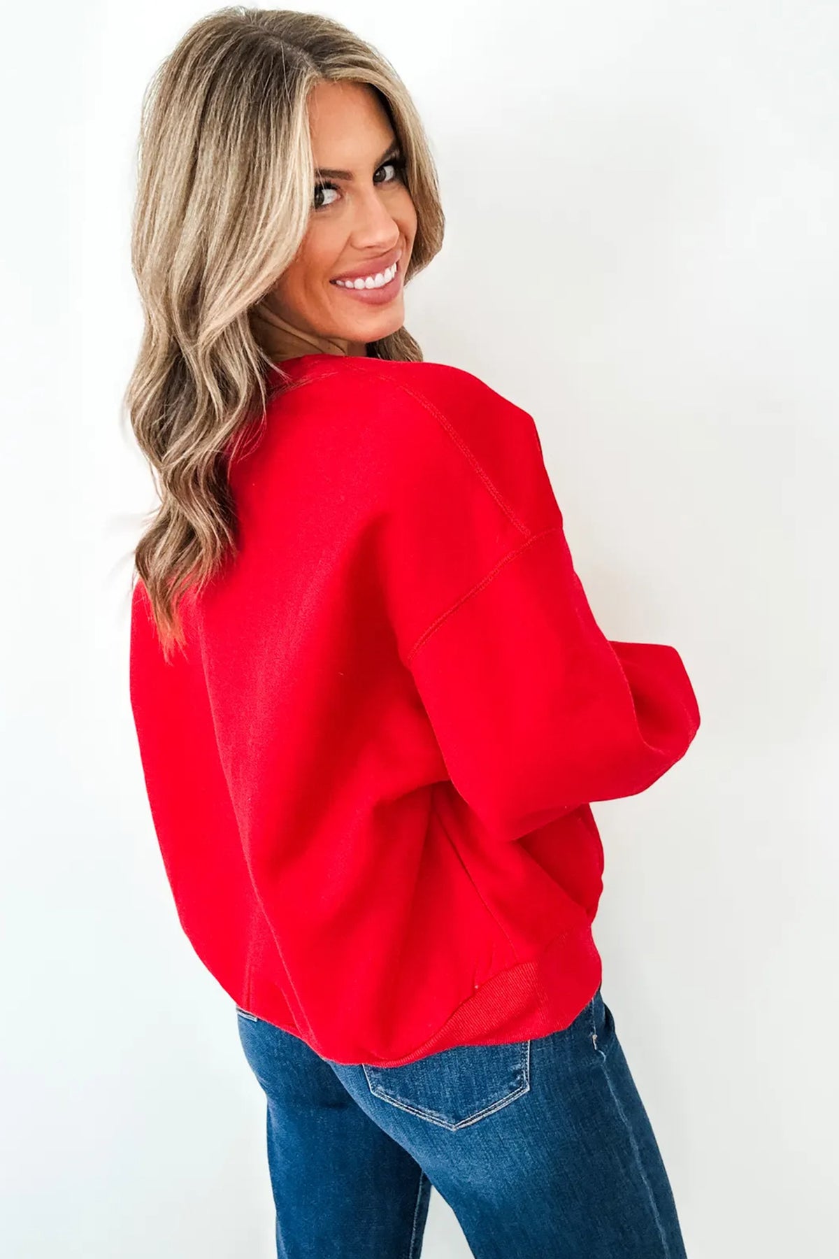 Fiery Red GAMEDAY Embroidered Sweatshirt