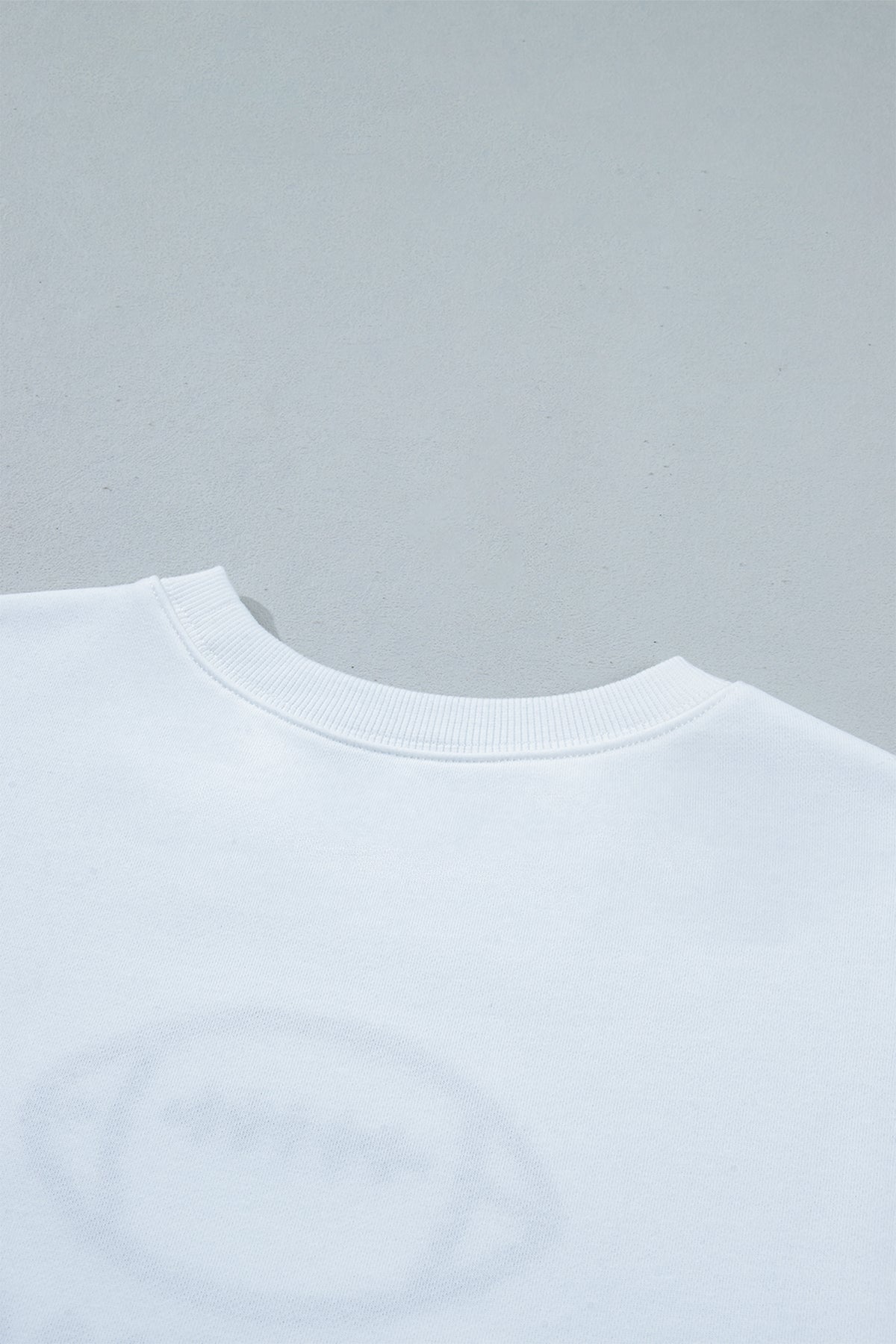 White Embroidered Game Day Crewneck